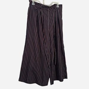 Size L Sienna Sky navy, red, and white vertical striped wide leg pants